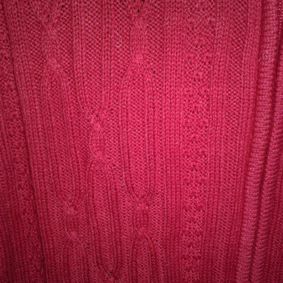 St Johns Bay Red Zippered Cable Knit Sweater - Picture 6 of 6
